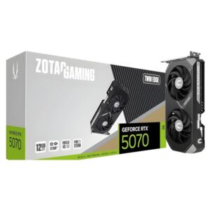 ZOTAC Gaming GeForce RTX 5070 Twin Edge 12GB GDDR7 Dual Fan Graphics Card – Black