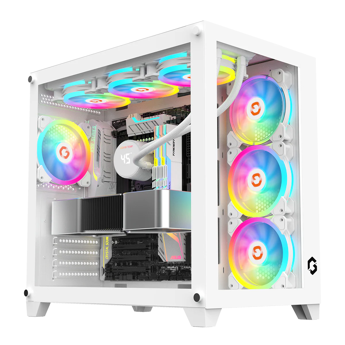 GAMEON Emperor Artic Series Mid Tower Gaming Case - White